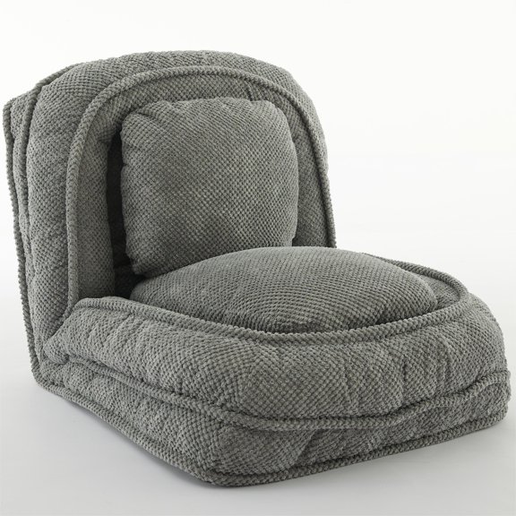 Human Dog Bed & Lazy Sofa Couch with 5 adjustable positions for sitting, sleeping, and folding. Versatile, space-saving design ideal for bedrooms and living rooms  Gray.