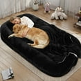 thumbnail image 1 of Human Dog Bed for Adults, 43 x 10 x 71 Long Human Size Dog Bed, Removable Cover, Orthopedic Design, Black, 1 of 9