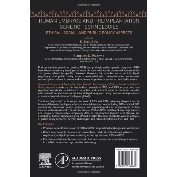 Pre-Owned Human Embryos and Preimplantation Genetic Technologies: Ethical, Social, and Public Policy Aspects, (Paperback)
