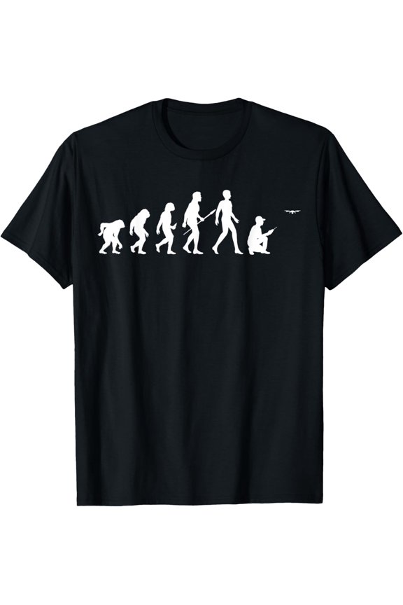 Human Evolution Drone Evolution of Man Early Humans T-Shirt