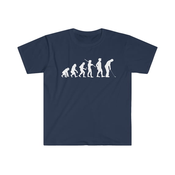 Human Evolution Golfing Golfer Unisex T-shirt S-3XL