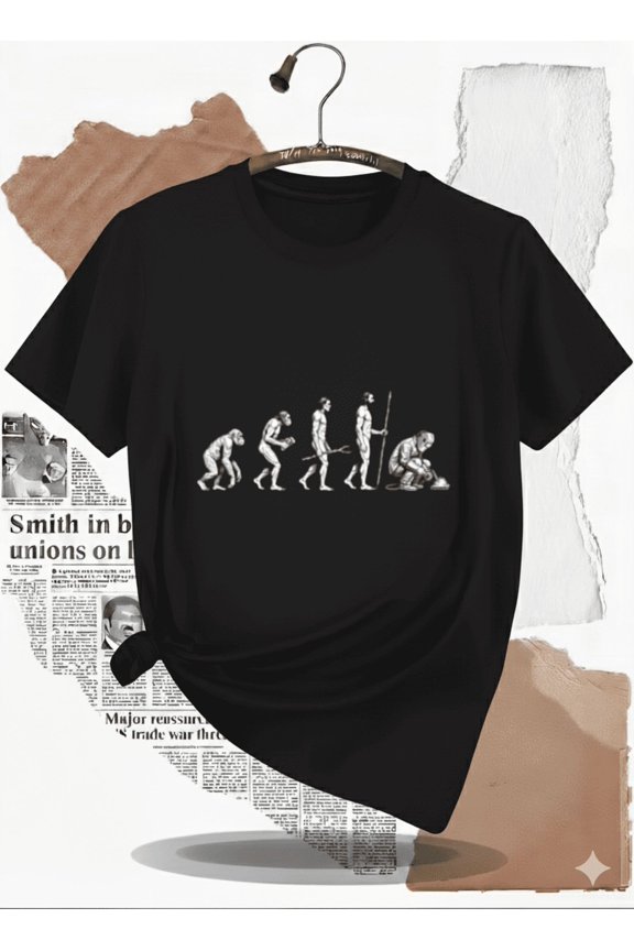 Human Evolution Laptop Tech T-Shirt, for men & women, S-5XL