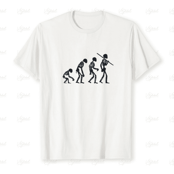 Human Evolution Silhouette Retro Science Inspired Cartoon Artwork T-Shirt up to size 5XL