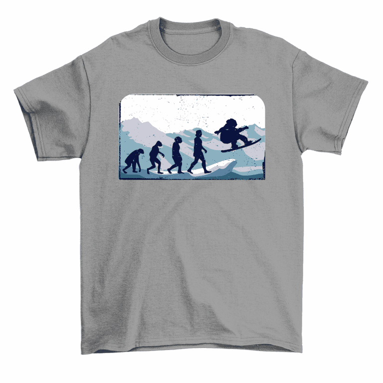 Men Funny Snowboarding Snowboard Women Evolution T-Shirt Human Snowboarder