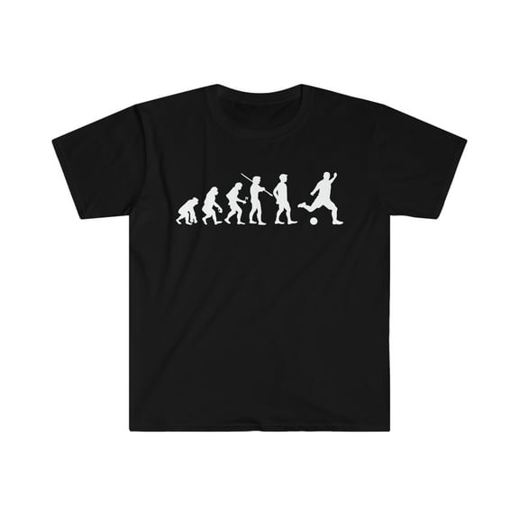 Human Evolution Soccer Player Unisex T-shirt S-3XL
