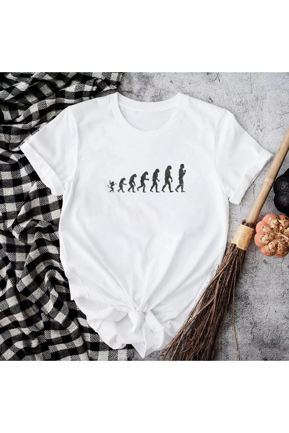 Human Evolution Stages Retro Graphic Unisex T-Shirt Funny Science Inspired Style up to size 5XL