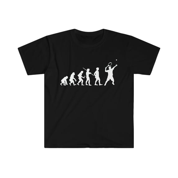 Human Evolution Tennis Player Unisex T-shirt S-3XL