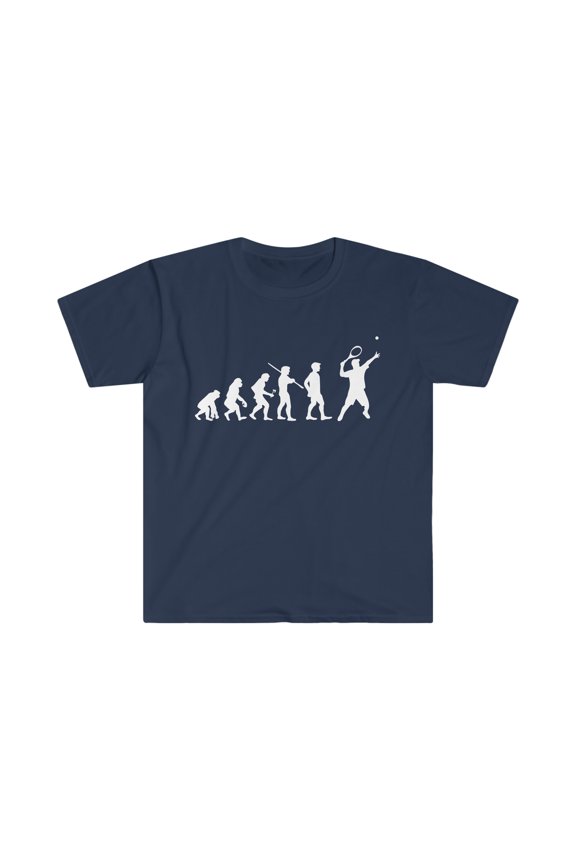 Human Evolution Tennis Player Unisex T-shirt S-3XL