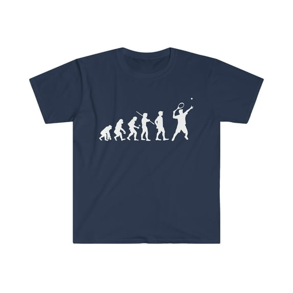 Human Evolution Tennis Player Unisex T-shirt S-3XL