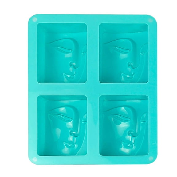 Human Face Molds Soap Molds 4 Holes Buddhas Portrait Silicone Mould Resin Casting Mould Table Decorations