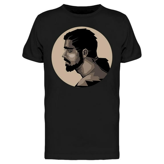 Human Face With Beard T-Shirt Men -Image by Shutterstock, Male Small