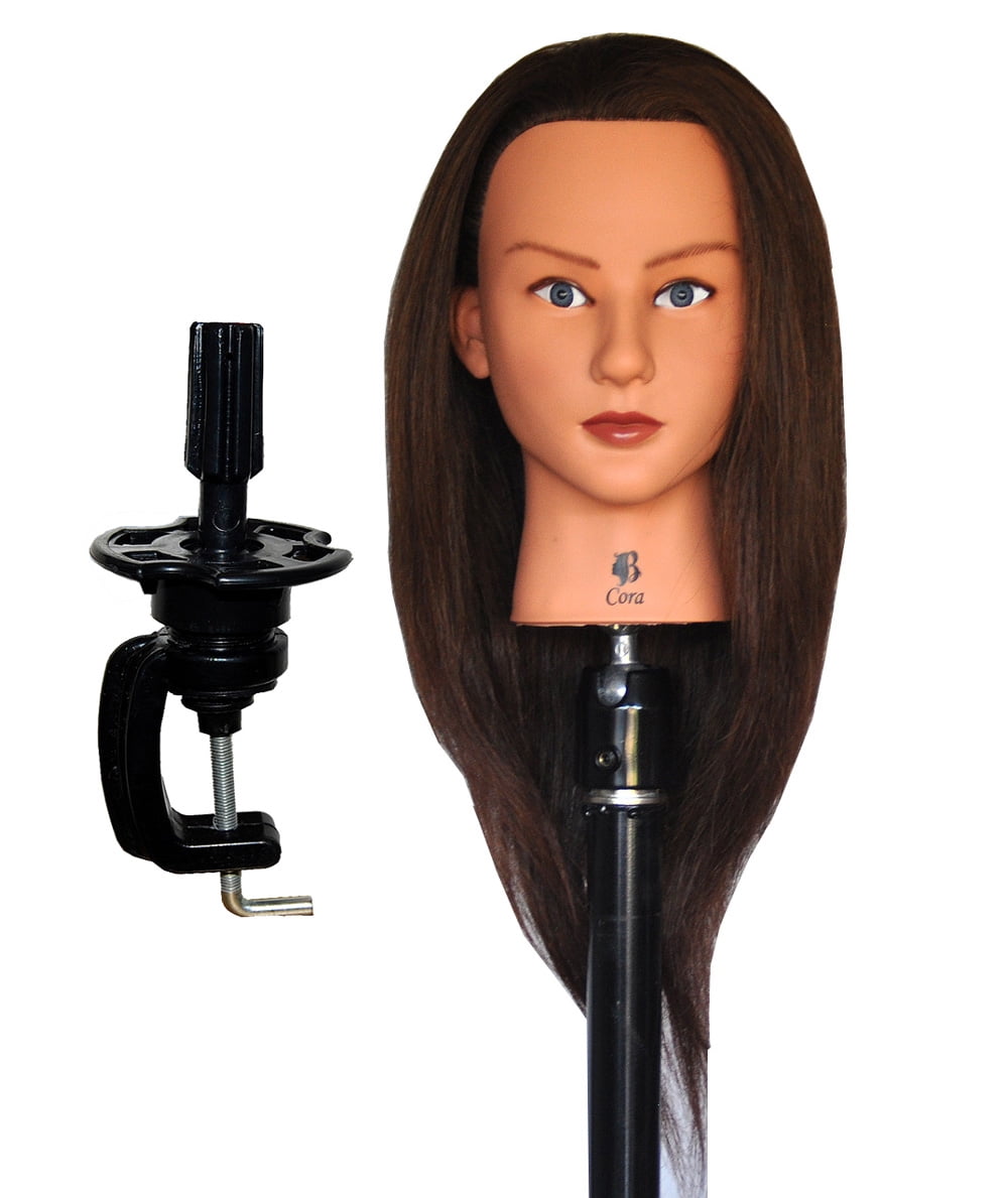 Human Hair 21 " Cosmetology Doll HeadMannequin Head Hairdresser Training Head Manikin (BEA+C)