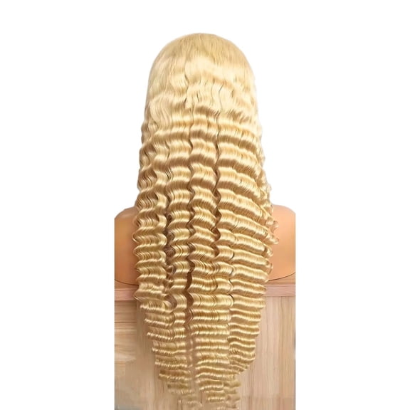 Human Hair Blonde Deep Wave HD Lace Front Wigs 250 Density Pre Plucked for Women