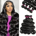 thumbnail image 1 of Human Hair Bundles Body Wave 12 12 12 12 Inch 4 Bundles 12A Human Hair Extensions 101% Unprocessed Brazilian Virgin Hair Deals Quick Weave Bundles Wet Wave Hair, 1 of 5