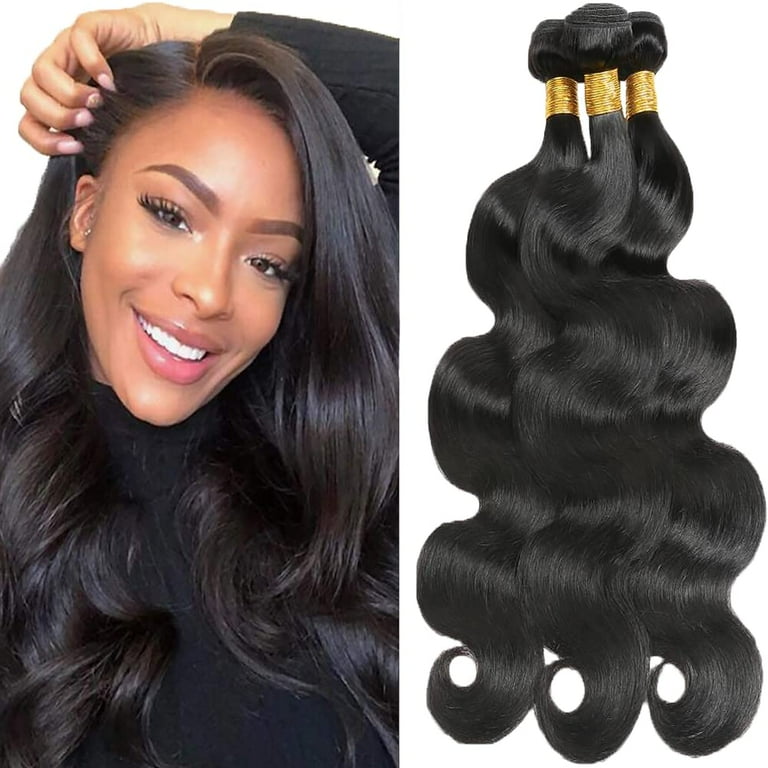Human Hair Bundles Body Wave Bundles 24 24 24 Inch Unprocessed Brazilian Virgin Hair Natural Color 8A Grade Double Weft Weave Extensions Hair 3 Bundles 300g Soft And Healthy For Black Women Walmart ...