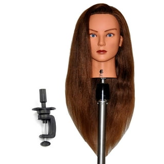 Morris Mannequin Head 100% Real Hair Training Head Manikin Head Cosmetology  Doll Head for Hairdresser Practice HairStyling Braiding with Clamp Stand