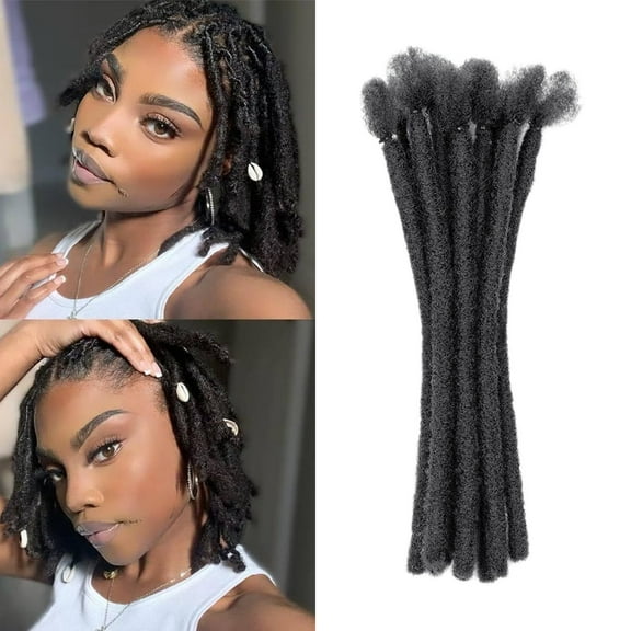 Human Hair Dreadlock Extensions, African Dreadlocks - Pencil Size (0.6cm Width), Full Handmade, Bleachable & Colorable, Suitable For Women/Men/Kids, Halloween Costume Extensions, Christmas Party Ext