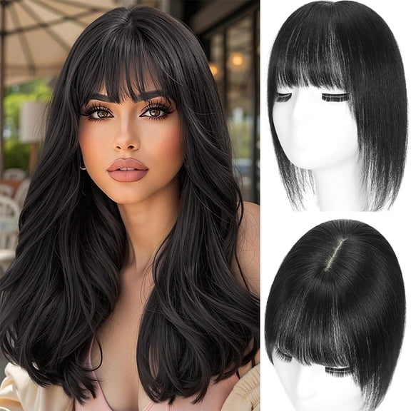 Human Hair Hair Topper for Women Thinning Hair Invisible Lace Base with Adjustable Clips for Adding Volume Cover, 100% Remy Human Hair 12inch