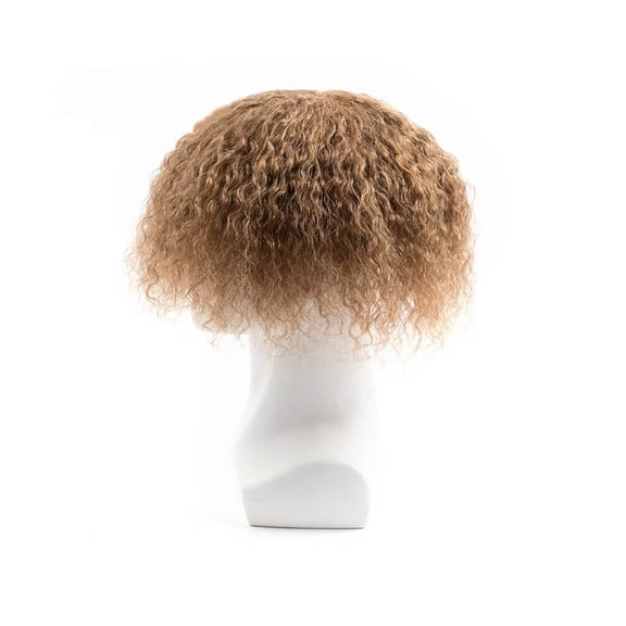 Human Hair System Unit Full Lace Men's Toupee 15mm Curly Breathable Male Hair Prosthesis