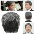 Human Hair Wig Men'S Wig With Wig Net Natural White Hair Gray And