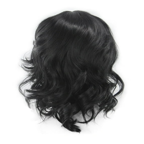 Human Hair Wig Women High Fiber Parting Hair Brazilian Temperature Wig Short Wavy Black Curly wig Headband Wigs