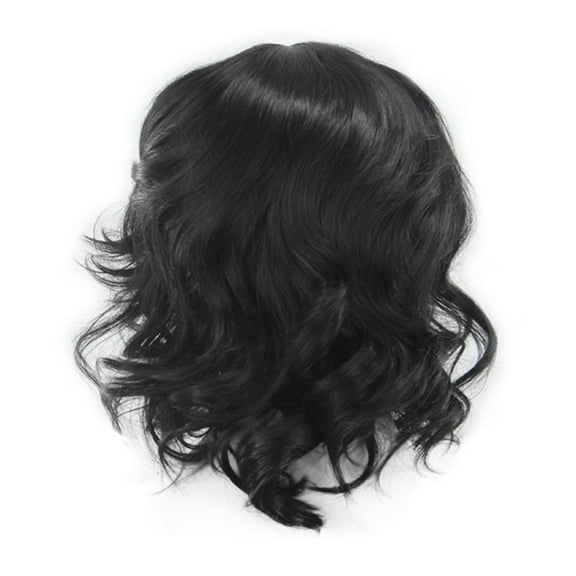 Human Hair Wig Women High Fiber Parting Hair Brazilian Temperature Wig Short Wavy Black Curly wig Headband Wigs
