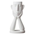 thumbnail image 1 of Human Head Flowers Vase Resin Cute er Pots Vase Ornament - white, 1 of 7