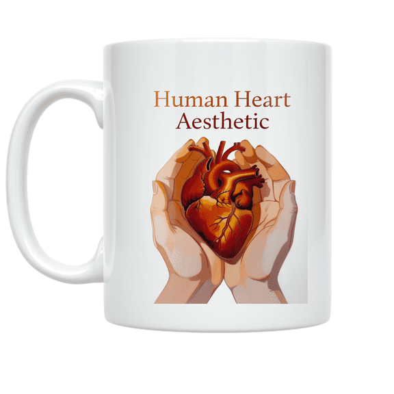 Human Heart Aesthetic Design - Connection Enthusiast - 11 oz Ceramic Coffee Mug