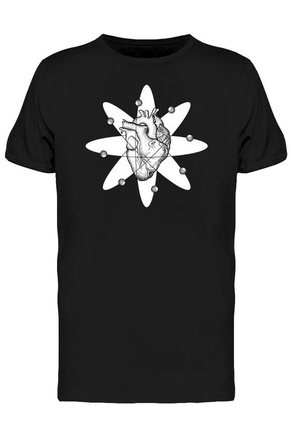 Human Heart Atom With Electrons T-Shirt Men -Image by Shutterstock, Male Medium