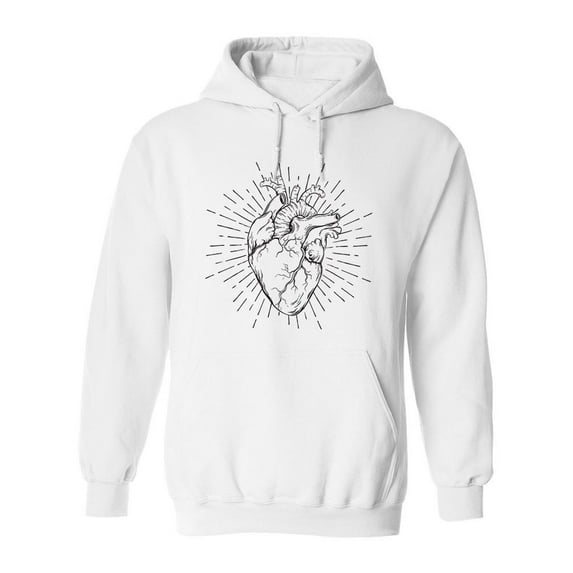 Human Heart. Hoodie Men -Image by Shutterstock, Male x-Large