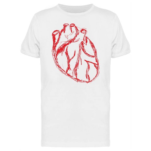 Human Heart Red Ink Style T-Shirt Men -Image by Shutterstock, Male Large