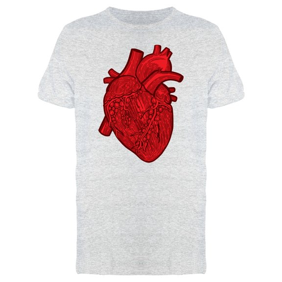 Human Heart Red Ink  T-Shirt Men -Image by Shutterstock, Male Large