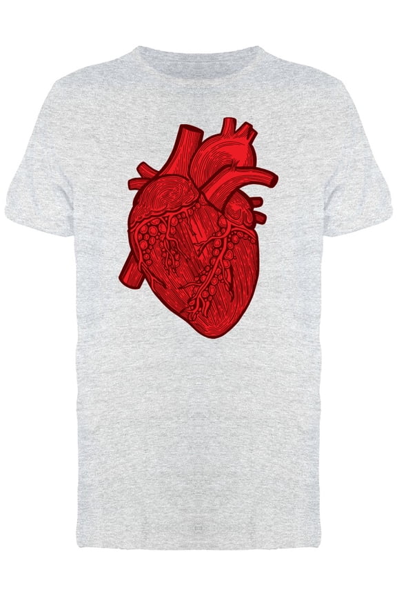 Human Heart Red Ink  T-Shirt Men -Image by Shutterstock, Male Large