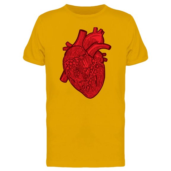 Human Heart Red Ink  T-Shirt Men -Image by Shutterstock, Male XX-Large