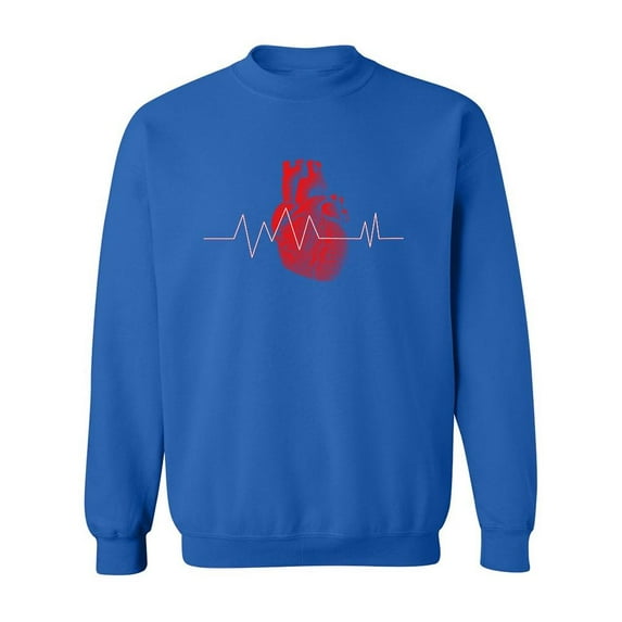 Human Heart With Heart Rate Sweatshirt Men -Image by Shutterstock, Male 3X-Large