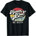 thumbnail image 1 of Human Kind, Be Both. Equality, Kindness, Humankind Retro T-Shirt Black Small, 1 of 4