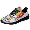 thumbnail image 1 of Human Kind Be Both LGBT Pride Shoes Sneakers Black Size 3.5, 1 of 7