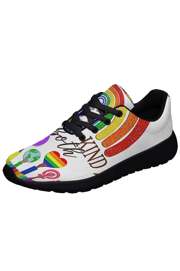 Human Kind Be Both LGBT Pride Shoes Sneakers Black Size 3.5