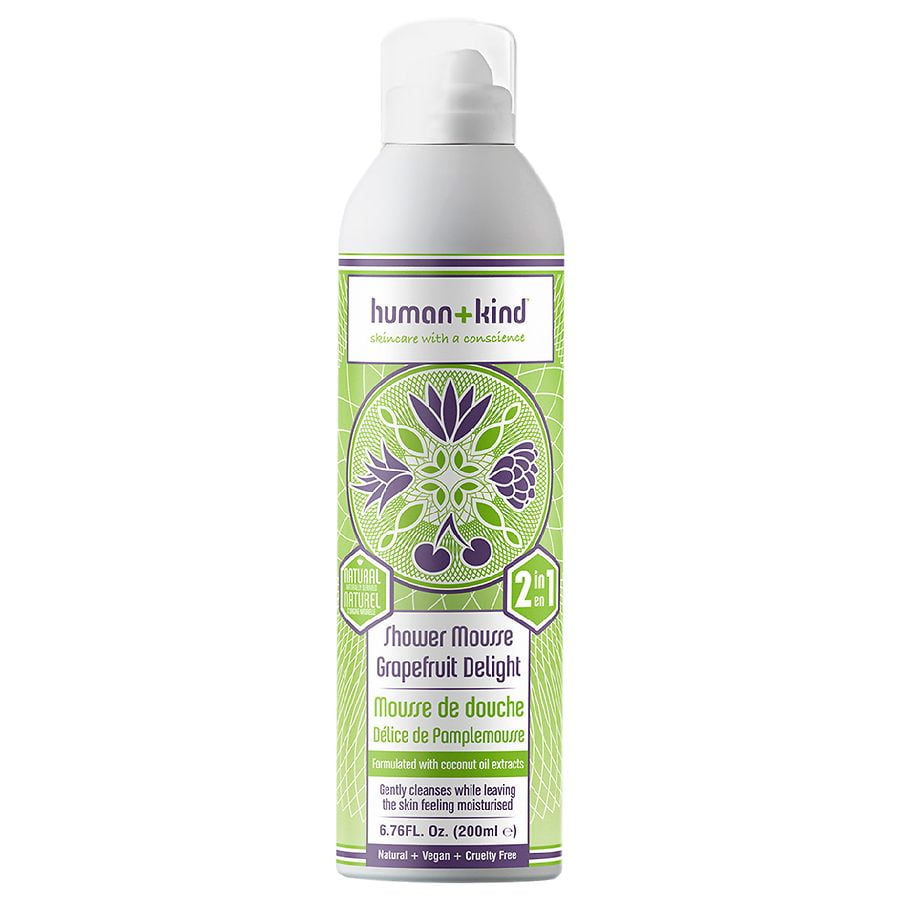 Human+Kind Shower Mousse Body Wash Grapefruit Delight 6.76 oz Pack of 2