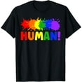 thumbnail image 1 of Human LGBT Gay Pride Flag Rainbow-flag T-Shirt, 1 of 4