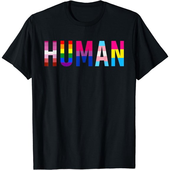 Human LGBT Pride Gifts LGBTQ Flag Rainbow Gay Pride Month T-Shirt