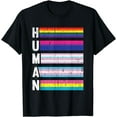 thumbnail image 1 of Human LGBT-Q Pride Flag Gay Bi Intersexual Trans Pansexual T-Shirt, 1 of 4
