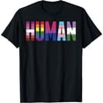 thumbnail image 1 of Human LGBTQ Gay Pride Ally Equality Bi Bisexual Trans Queer T-Shirt Black X-Large, 1 of 4