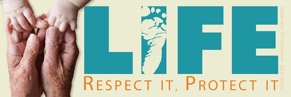 Human LIFE. Respect it. Protect it. Pro-Life Bookmark (Pack of 100)