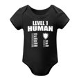 thumbnail image 1 of Human Level One - Baby Clothes - Funny Newborn Bodysuit Outfits for Boys And Girls Black-style 3months, 1 of 7