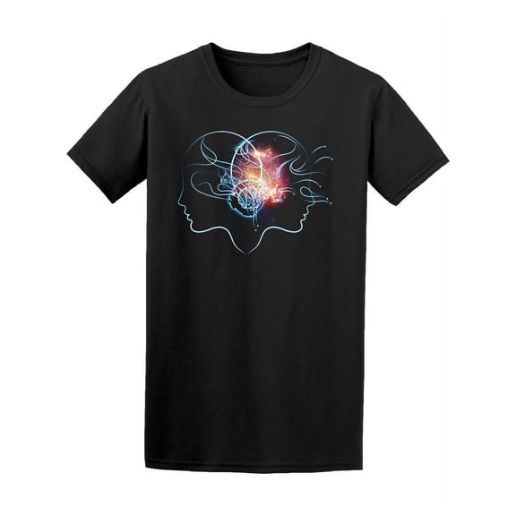 Human Lines Mind Graphic T-Shirt Men -Image by Shutterstock, Male Small