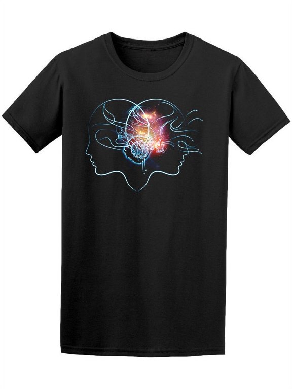 Human Lines Mind Graphic T-Shirt Men -Image by Shutterstock, Male Small