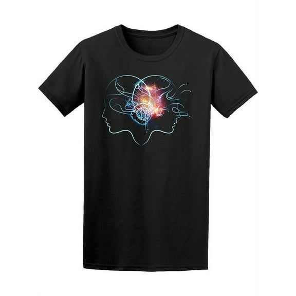Human Lines Mind Graphic T-Shirt Men -Image by Shutterstock, Male x-Large