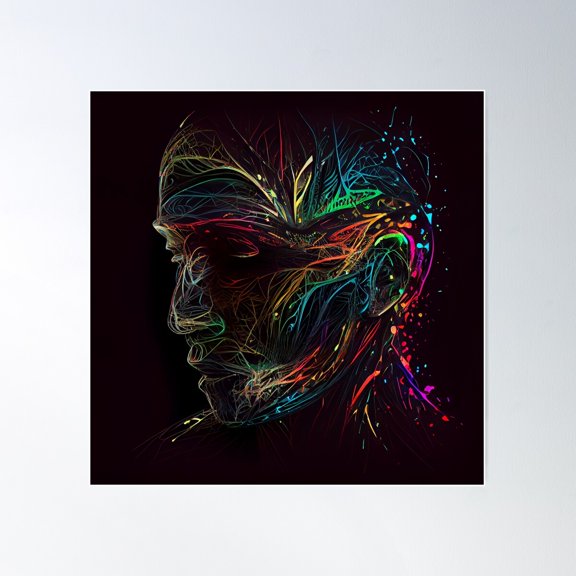 Human Lines Of Emotion Poster Wall Art, Modern Wall Decor For Living Room Bedroom, 16x16 UNFRAMED