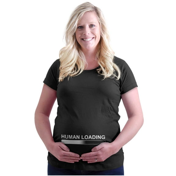 Human Loading Ironic Pregnancy Women's Maternity T Shirt Tee Brisco Brands S